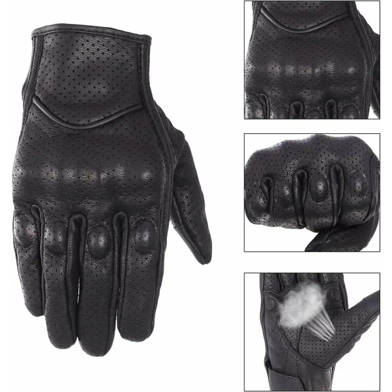 Мотоперчатки Icon Pursuit Gloves, кожа, черный, размер L (с перфорацией)
