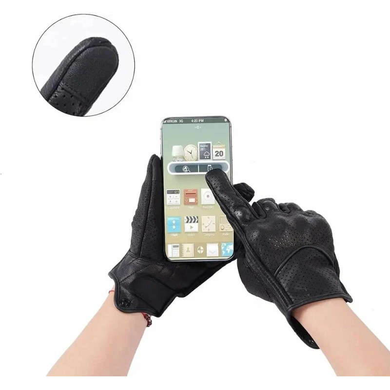 Мотоперчатки Icon Pursuit Gloves, кожа, черный, размер L (с перфорацией)