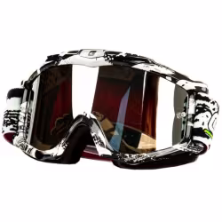 Мотоочки GTX 5021 белый/черный (двойная линза)