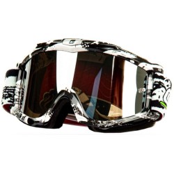 Мотоочки GTX 5021 белый/черный (двойная линза)