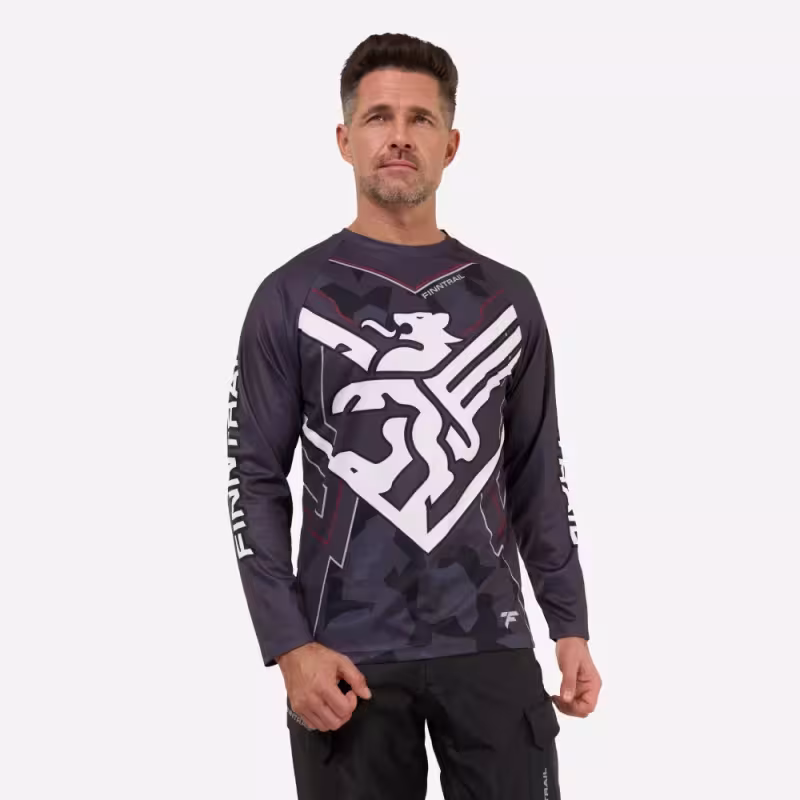 Джерси мужское Finntrail Jersey 6601 CamoShadowBlack, полиэстер, черный, размер 54-56 (XL), 180-190 см