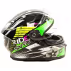 Мотошлем GTX 578S #1 Black/Fluo Green, черный/зеленый, размер L