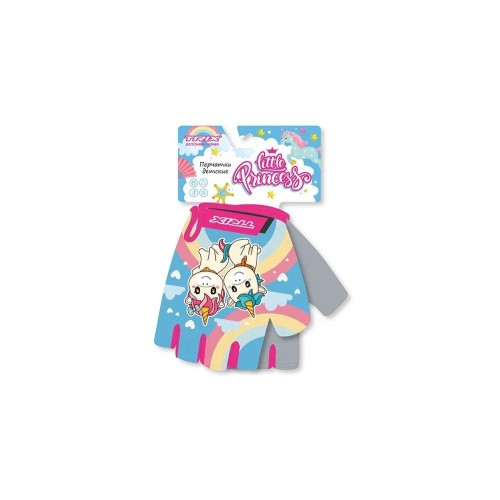 Велоперчатки Trix Nw Little Princess, голубой/розовый, размер 5XS