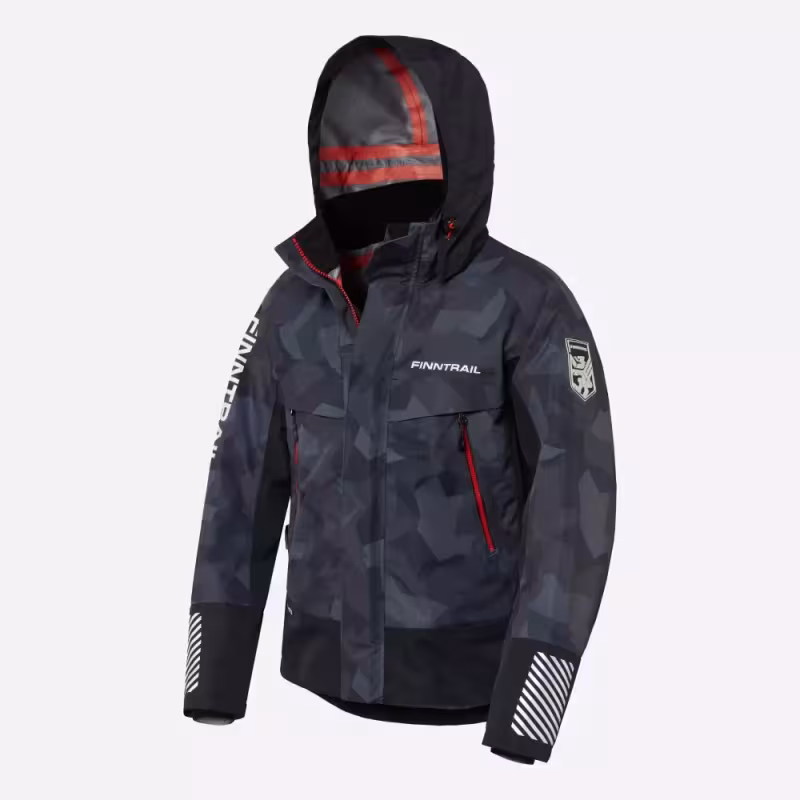 Куртка мужская Finntrail Speedmaster 4026 CamoShadowBlack, мембрана Hard-tex, камуфляж/серый, размер 50-52 (L), 175-185 см