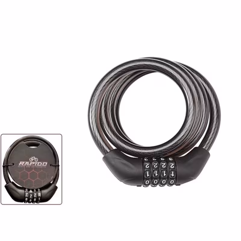 Замок противоугонный Rapida УТ00028266, 10/1500 мм, черный