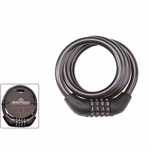 Замок противоугонный Rapido УТ00028267, 10/1800 мм, черный