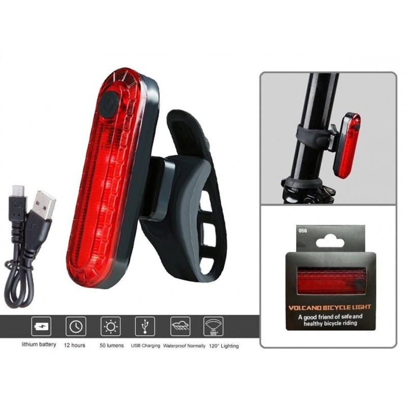 Фонарь задний Rapido VXM-056, USB кабель, 4 режима