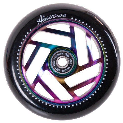 Колесо для самоката Tech Team Aloe neochrome, 110 мм, неохром/черный