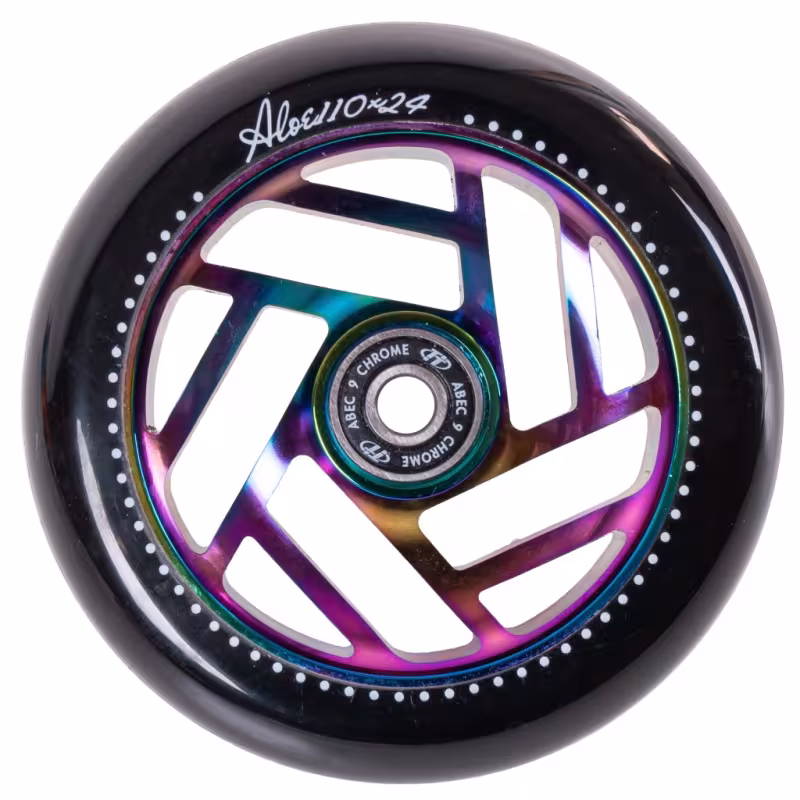 Колесо для самоката Tech Team Aloe neochrome, 110 мм, неохром/черный