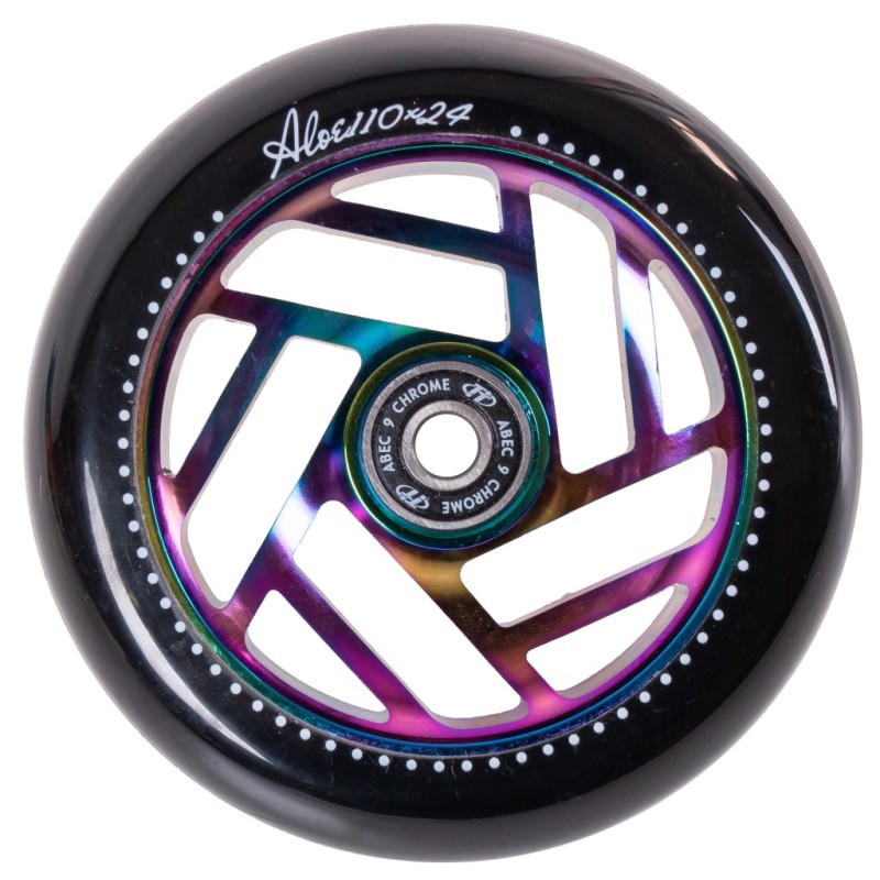 Колесо для самоката Tech Team Aloe neochrome, 110 мм, неохром/черный