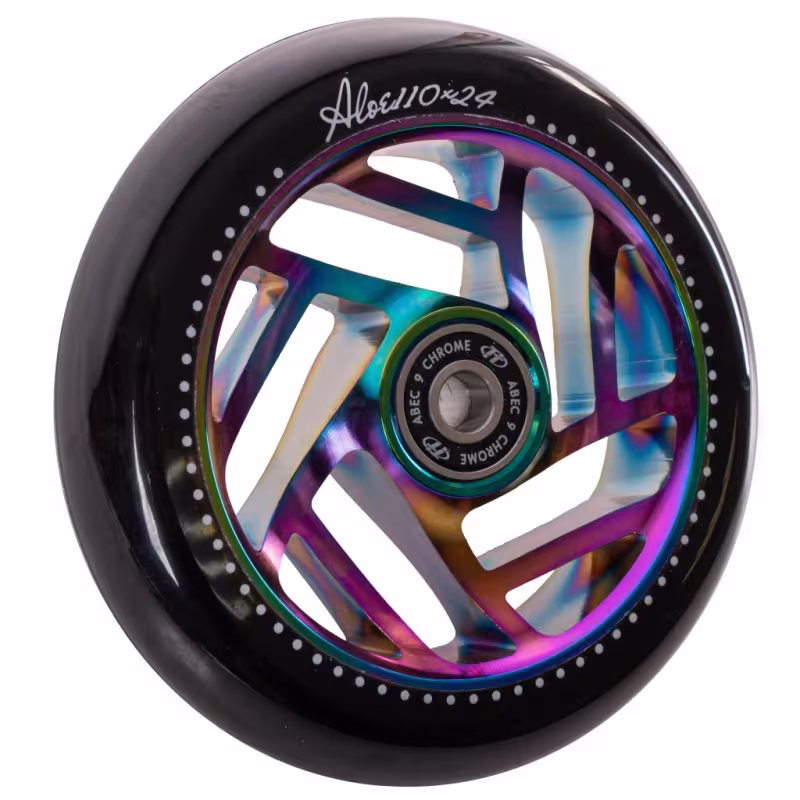 Колесо для самоката Tech Team Aloe neochrome, 110 мм, неохром/черный