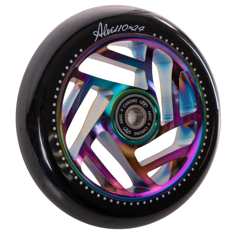 Колесо для самоката Tech Team Aloe neochrome, 110 мм, неохром/черный