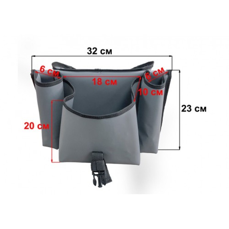 Органайзер на ликтрос, светло-серый (1 карман)