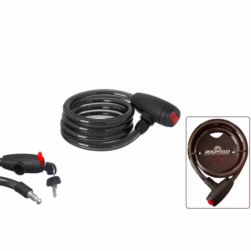 Замок противоугонный Rapido HS-1012K, 12/1200 мм, черный