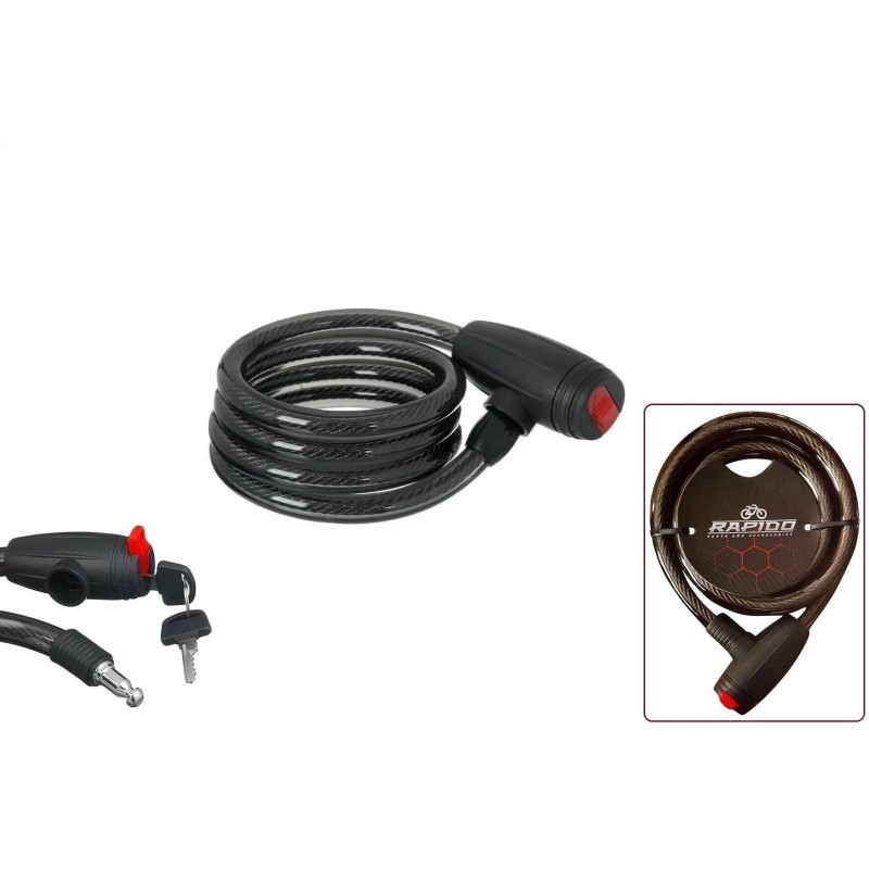 Замок противоугонный Rapido HS-1012K, 12/1200 мм, черный