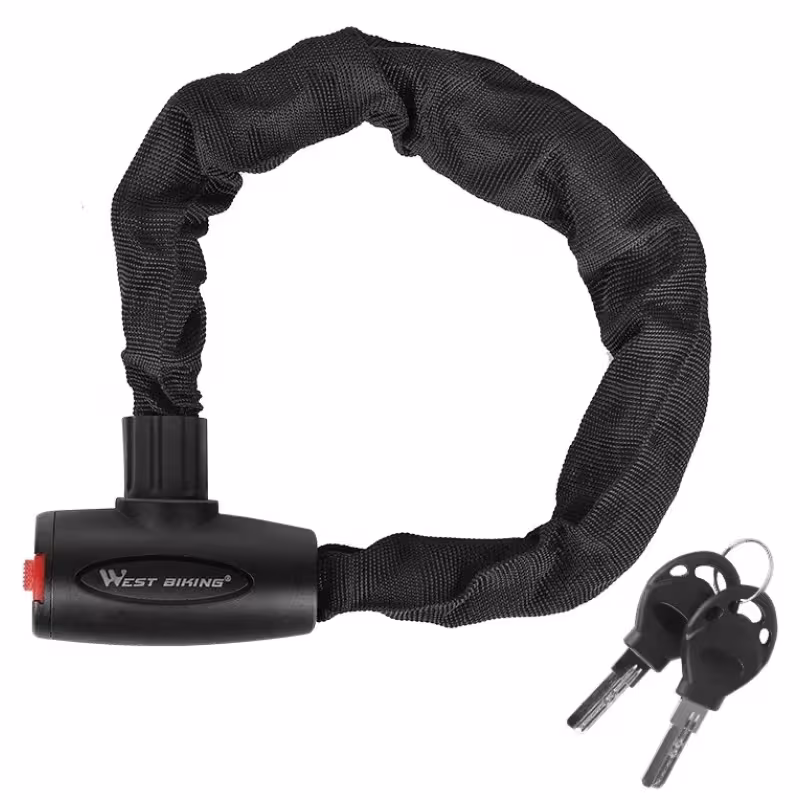 Замок противоугонный West Biking GK101.715, 6/1200 мм, черный