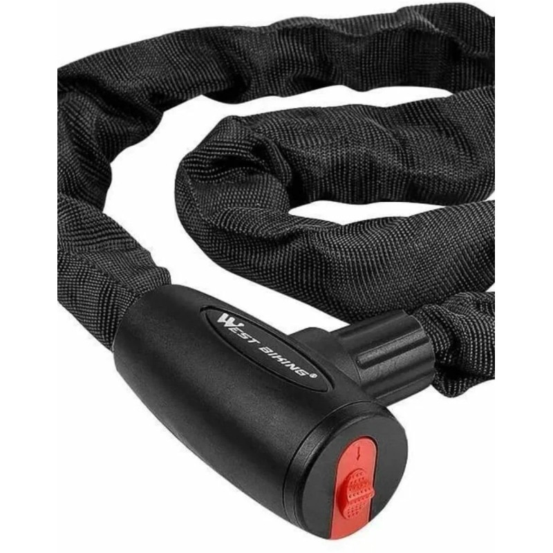 Замок противоугонный West Biking GK101.715, 6/1200 мм, черный