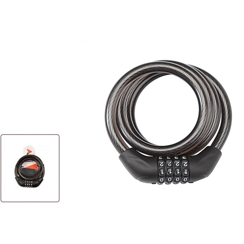 Замок противоугонный кодовый Forward GD11-925 8х1500 мм, черный