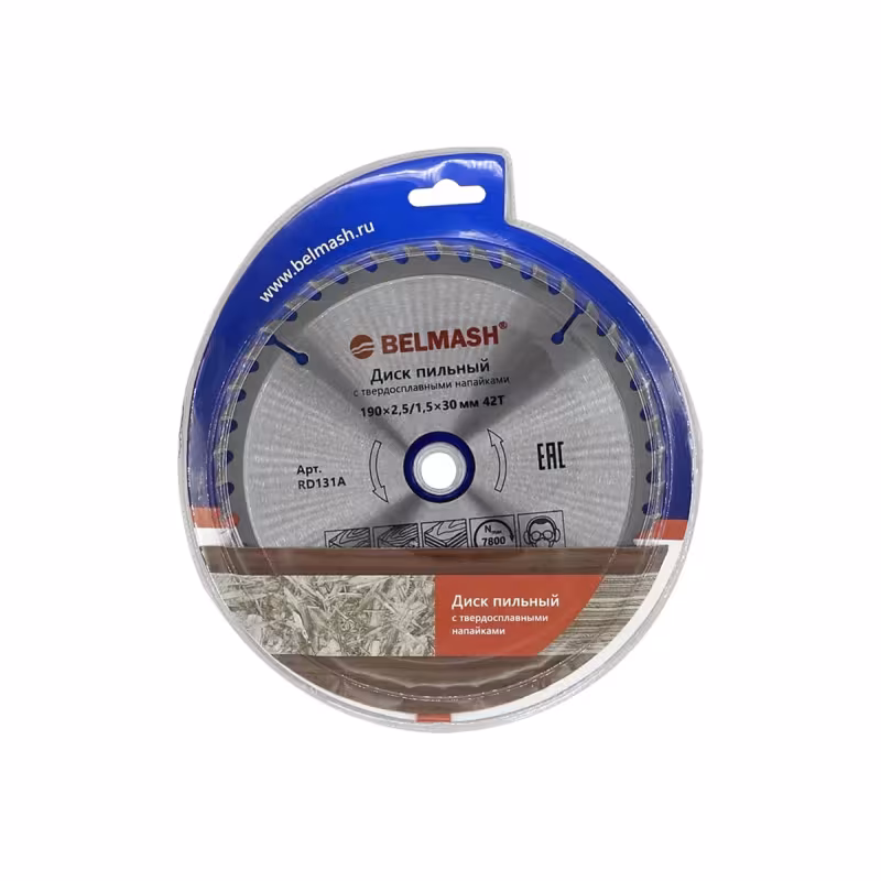 Диск пильный по дереву Belmash RD131A, 190х1.5/20/16 мм