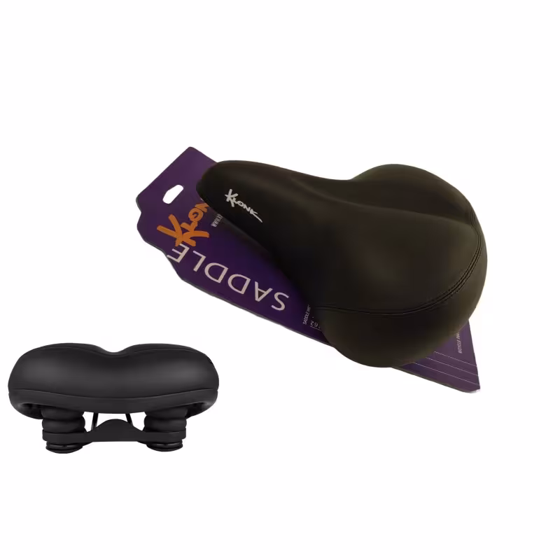 Седло велосипедное Klonk 11513 Elastomer Comfort Series, 262х243 мм, черное