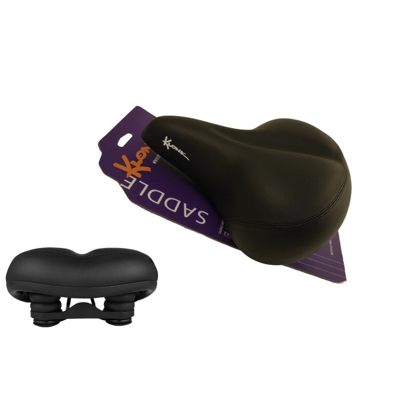 Седло велосипедное Klonk 11513 Elastomer Comfort Series, 262х243 мм, черное
