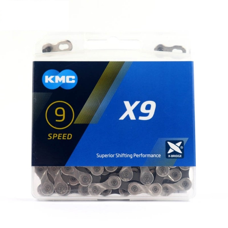 Цепь велосипедная Kmc X9, 9 скоростей, 106 звеньев с замком
