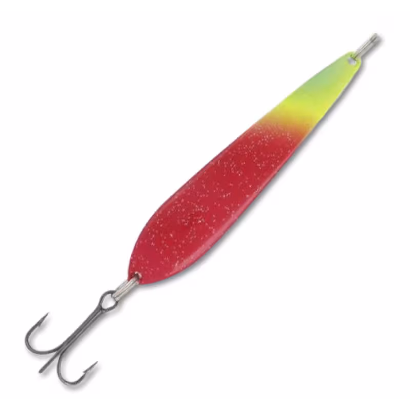 Блесна колеблющаяся Kuusamo Suomi, длина 90 мм, вес 30 гр, цвет GL/GR/FYe/R-C, UV