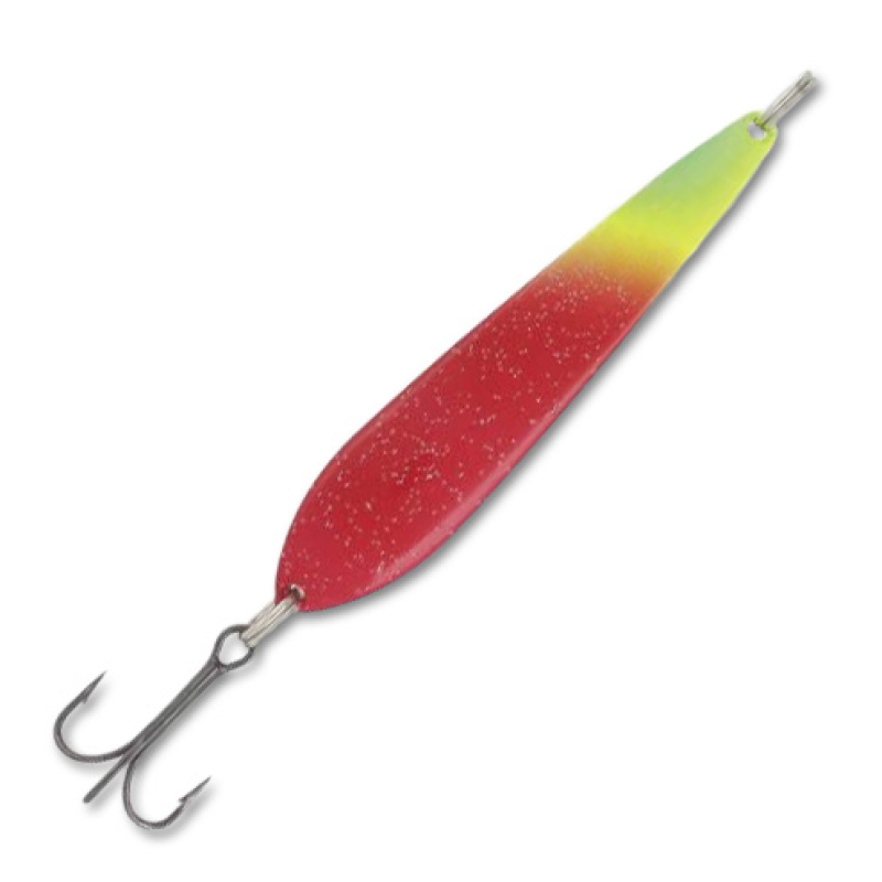 Блесна колеблющаяся Kuusamo Suomi, длина 90 мм, вес 30 гр, цвет GL/GR/FYe/R-C, UV