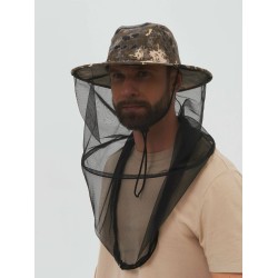Панама-накомарник с кольцом Huntsman (Восток) Антигнус, ткань смесовая Рип-Стоп, камуфляж, размер 60