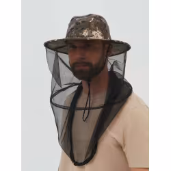 Панама-накомарник с кольцом Huntsman (Восток) Антигнус, ткань смесовая Рип-Стоп, камуфляж, размер 58