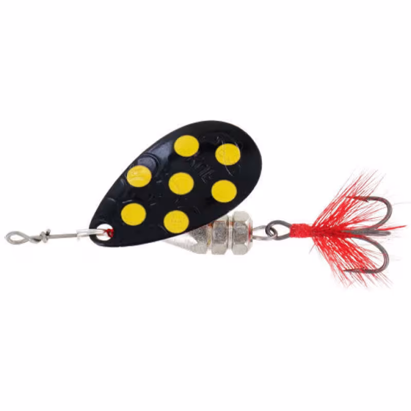 Блесна вращающаяся Kuusamo Kuf-Lippa, с оперением, 4 см, 5 гр, цвет BL/Ye-C