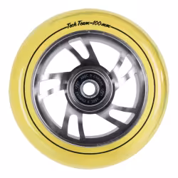 Колесо для самоката Tech Team Wind 2 yellow transparent, 100 мм, желтый