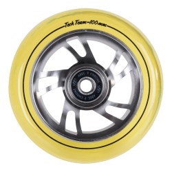 Колесо для самоката Tech Team Wind 2 yellow transparent, 100 мм, желтый