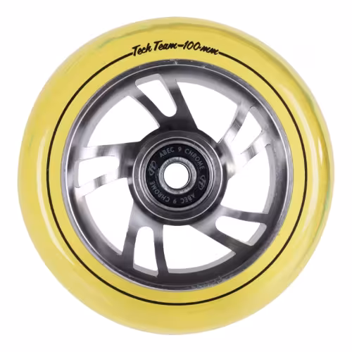 Колесо для самоката Tech Team Wind 2 yellow transparent, 100 мм, желтый