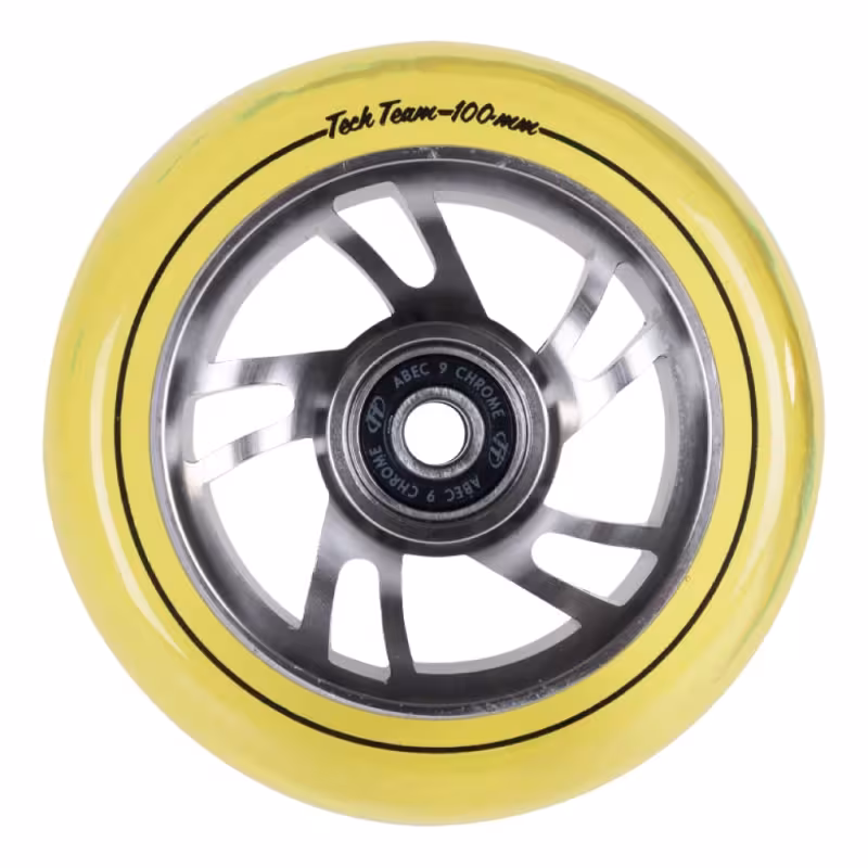Колесо для самоката Tech Team Wind 2 yellow transparent, 100 мм, желтый