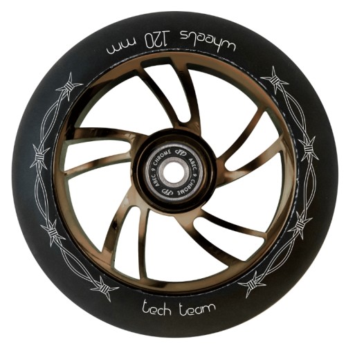 Колесо для самоката Tech Team Big Brock Brown E-plated, 120 мм, черный/коричневый