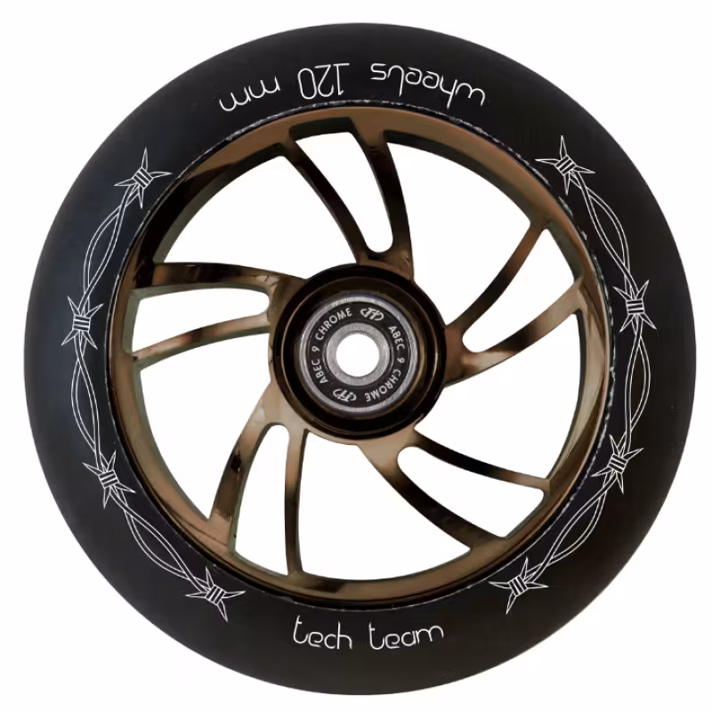 Колесо для самоката Tech Team Big Brock Brown E-plated, 120 мм, черный/коричневый