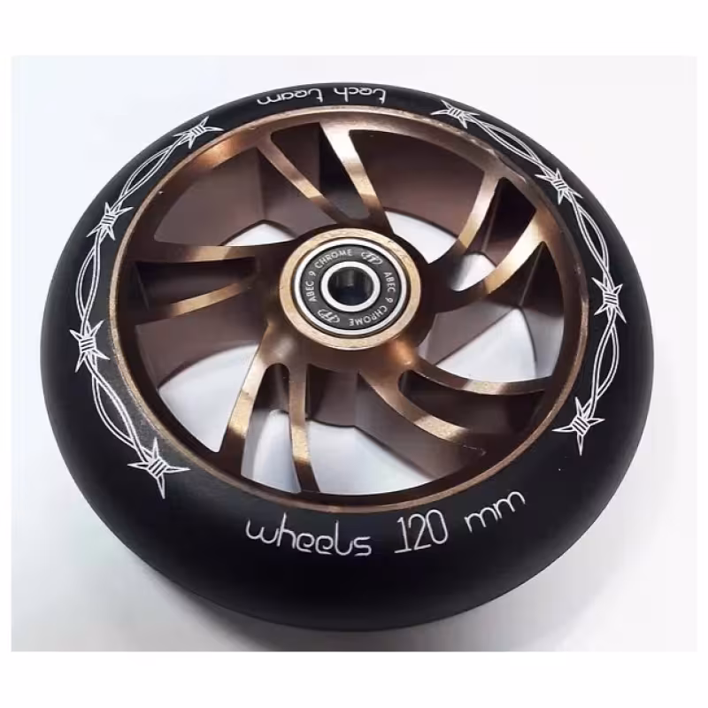 Колесо для самоката Tech Team Big Brock Brown E-plated, 120 мм, черный/коричневый