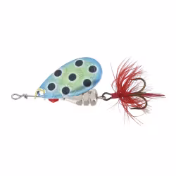 Блесна вращающаяся Kuusamo Kuf-Lippa, с оперением, 4 см, 5 гр, цвет BL/GR-S