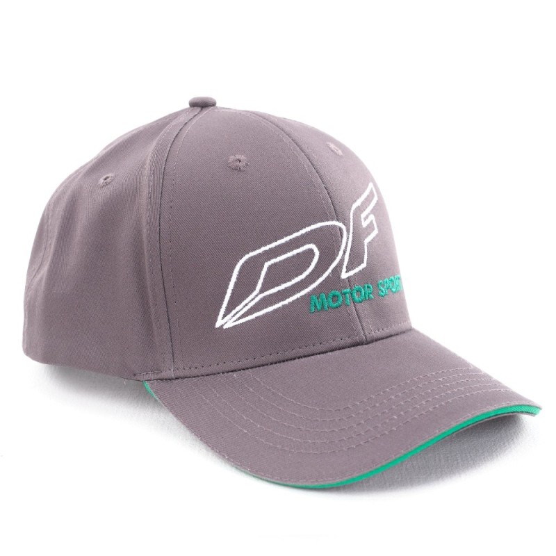 Кепка-бейсболка Dragonfly Classic Motor Sport Grey/Green, хлопок, серый/зеленый