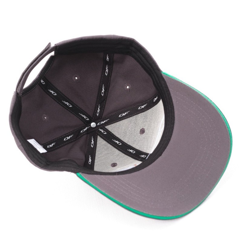 Кепка-бейсболка Dragonfly Classic Motor Sport Grey/Green, хлопок, серый/зеленый