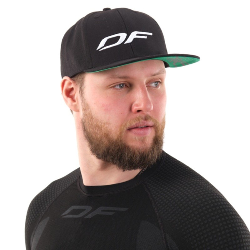 Кепка-бейсболка Dragonfly Modern Classic Black/Green/White, хлопок, черный