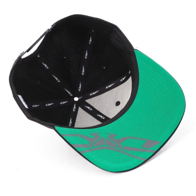 Кепка-бейсболка Dragonfly Modern Classic Black/Green/White, хлопок, черный