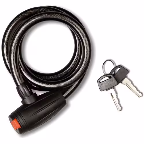 Замок противоугонный Golden Key GK101.110B 12х800 мм, трос в пластиковой оболочке, 2 ключа