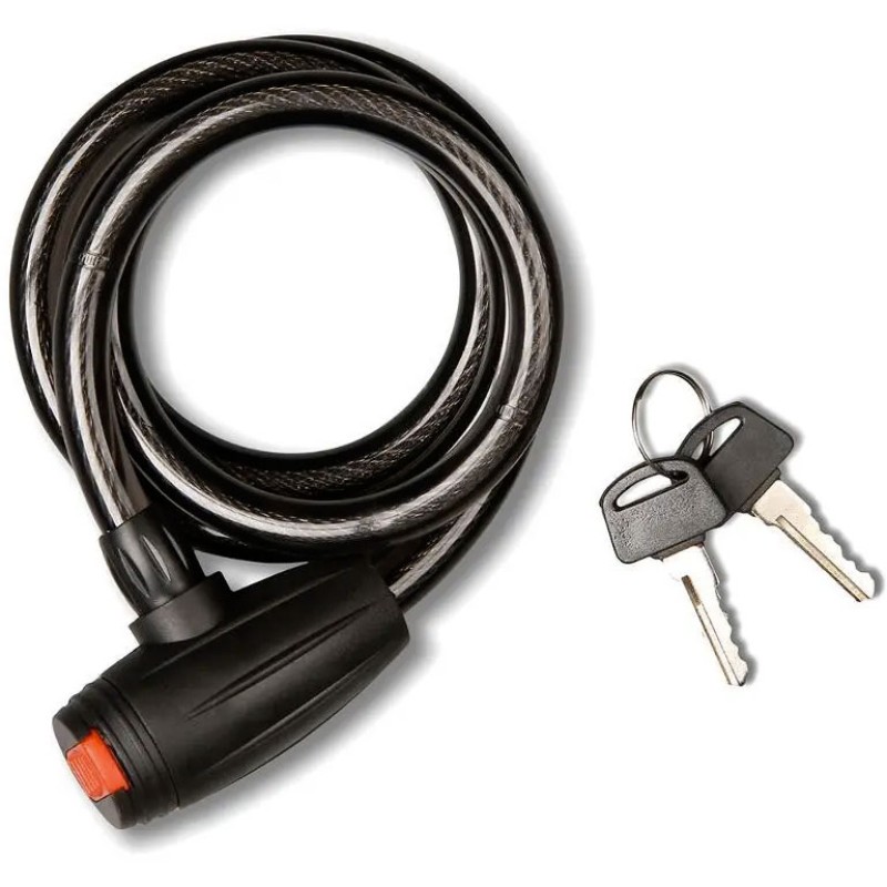 Замок противоугонный Golden Key GK101.110B 12х800 мм, трос в пластиковой оболочке, 2 ключа