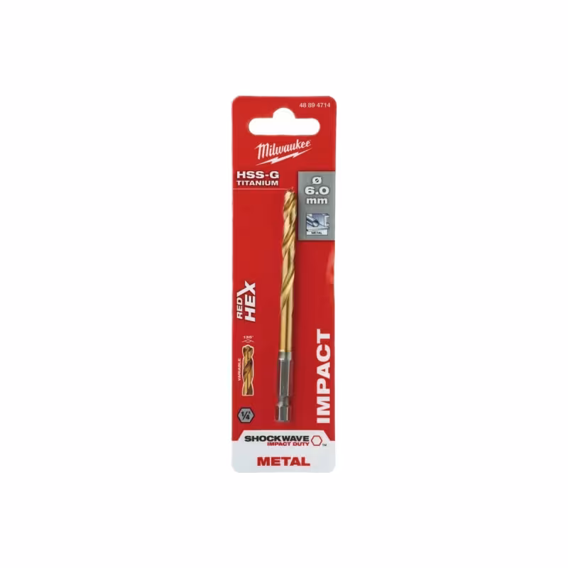 Сверло по металлу RedHEX HSS-TiN Milwaukee 48894714, 6.0х105 мм