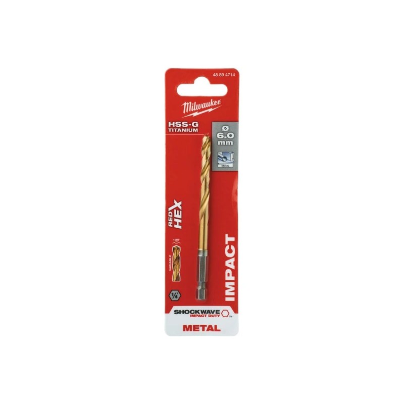 Сверло по металлу RedHEX HSS-TiN Milwaukee 48894714, 6.0х105 мм