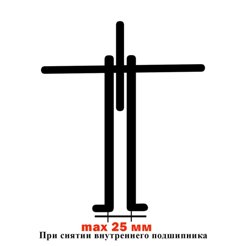 Съемник подшипников двухлапый, раздвижной Дело Мастера 72083, 75 мм