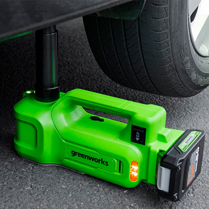 Домкрат гидравлический аккумуляторный Greenworks G24JACK, 3 т (без АКБ и ЗУ)