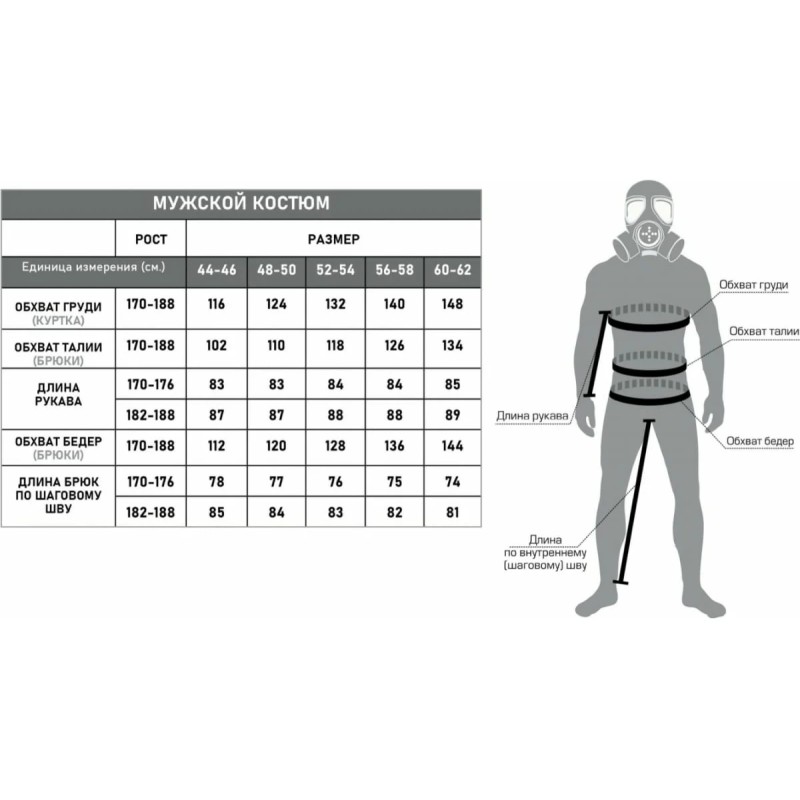 остюм-дождевик мужской Элементаль, оксфорд, камуфляж, размер 44-46